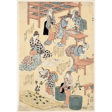 Utagawa Hiroshige: Women Performing Tasks in Silk Cloth Production (descriptive title) - Honolulu Museum of Art