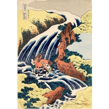 葛飾北斎: The Waterfall at Yoshino Where Yoshitsune Washed His Horse - ホノルル美術館
