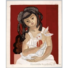 Sekino Junichirö: Girl with rabbit - Honolulu Museum of Art