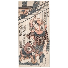 鳥居清満: Ichikawa Danjürö IV as Aburaya Kuheiji and Onoe Kikugorö as Hiranoya Tokubei - ホノルル美術館