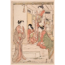 鳥居清長: Ushikawa Serenading Jöruri-hime - ホノルル美術館