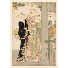 Torii Kiyonaga: A Group of Women at a Shrine Gate - Honolulu Museum of Art