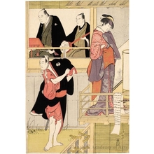 鳥居清長: Nakamura Rikö I as Tanba-ya Otsuma and Ichikawa Yaozö III as Furute-ya Hachiröbei - ホノルル美術館