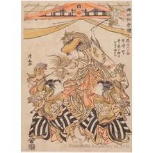 鳥居清長: Kanda Festival : A Float Presenting The Dance “Shüjaku Jishi” - ホノルル美術館