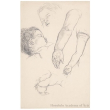 Onchi Koshiro: Sketches of baby (the first son of Onchi, Kunio) - Honolulu Museum of Art