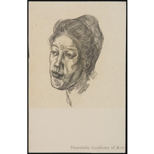 Onchi Koshiro: Portrait of Mrs. Onchi (Nobuo) - Honolulu Museum of Art