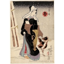 Japanese Print "Winter" by Utagawa Kunisada, 歌川国貞 (Utagawa Kunisada I (Toyokuni III))