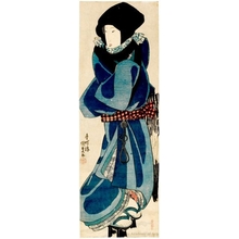 Utagawa Kunisada: Courtesan walking in snow - Honolulu Museum of Art