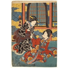 Utagawa Kunisada: Two Women Taliking (decription) - Honolulu Museum of Art
