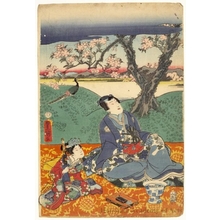 Utagawa Kunisada, 歌川国貞 (Utagawa Kunisada I (Toyokuni III))创作的日本版画《Tale of Genji》