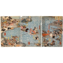 Utagawa Kuniyoshi: Battle of Kawanakajima: Battle of Kenshin and Shingen - Honolulu Museum of Art