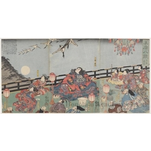 Utagawa Kuniyoshi: View of Frying Geese from Balcony - Honolulu Museum of Art