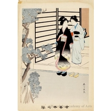 Miyagawa Shuntei: Woman and Attendant (descriptive title) - Honolulu Museum of Art