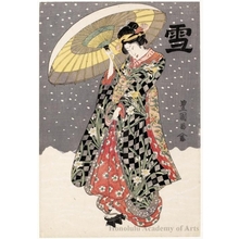 Utagawa Toyokuni I: Snow: Sawamura Tanosuke I - Honolulu Museum of Art