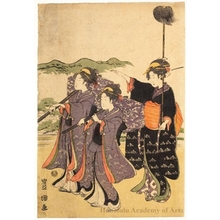 歌川豊国: Woman Carrying Covered Standards - ホノルル美術館