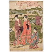 Utagawa Toyokuni I: Cherry Blossom Viewing in the Inner Garden - Honolulu Museum of Art