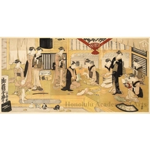 Utagawa Toyokuni I: The Fan Store Eijudö - Honolulu Museum of Art