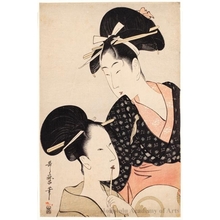 Kitagawa Utamaro: Two Beauties, One holding A Pipe, The Other Round Fan - Honolulu Museum of Art
