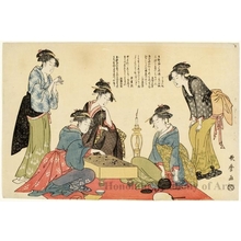 喜多川歌麿: Five Kansei Beauties at a Game of Go - ホノルル美術館