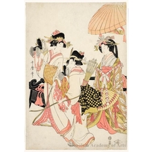 喜多川歌麿: Imperial Women’s Procession - ホノルル美術館