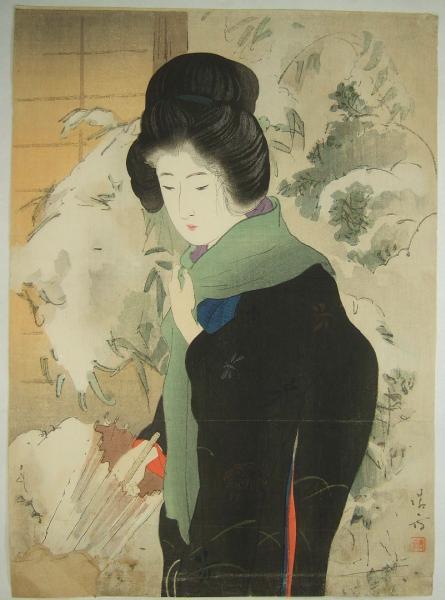 Kaburagi Kiyokata: Light Snow — 小ゆき - Japanese Art Open