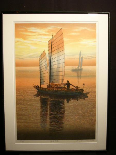 Okamoto Yoshimi: Favourable Sunset wind — 晩照順風 - Japanese Art
