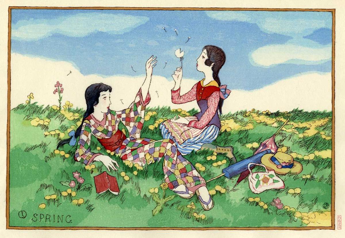 竹久夢二: Spring - Japanese Art Open Database - 浮世絵検索
