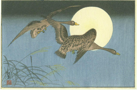 Akiyo: Two Geese - Japanese Art Open Database