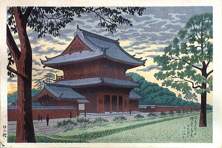 Fujishima Takeji: Twilight at Zojoji Temple — 増上寺暮色 - Japanese Art Open Database