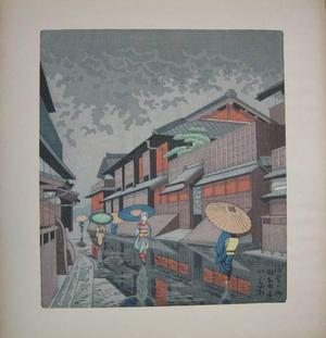 Fujishima Takeji: Rain scene - Japanese Art Open Database