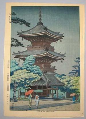 Fujishima Takeji: Rain in Shinnyodo — 真如堂雨 - Japanese Art Open Database