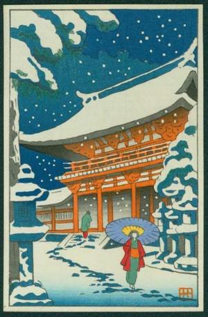 Fujishima Takeji: Red Temple Gate - Japanese Art Open Database