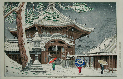 Fujishima Takeji: Snow at Nan-endo Temple - Japanese Art Open Database