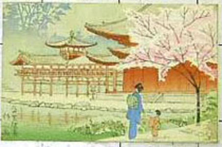 Fujishima Takeji: Heian-Ji Temple in Spring - Japanese Art Open Database