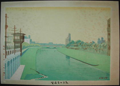 Fujishima Takeji: Distant view of Shijo in the early morning — 朝方四条遠望 - Japanese Art Open Database