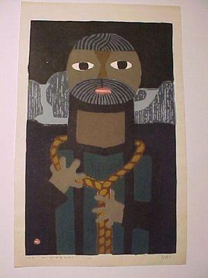 Japanese Print "Ziel- Pickel" by Azechi Umetaro (Azechi Umetaro (畦地梅太郎))