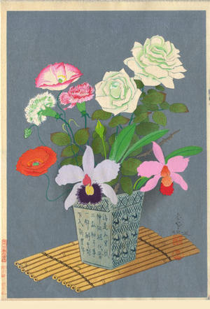 大野麦風: Flowers In Vase (Summer) - Japanese Art Open Database