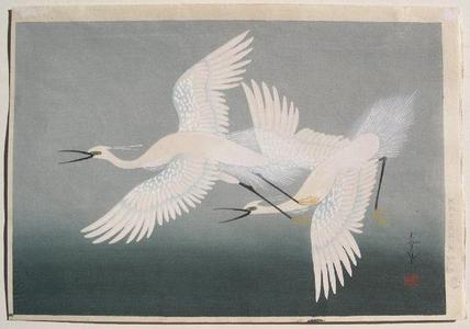大野麦風: Herons - Japanese Art Open Database