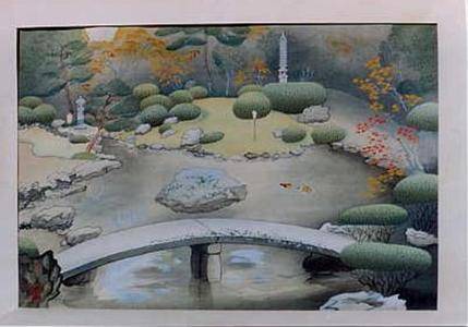Bakufu Ohno: Japanese garden in Autumn - Emperor's Garden 2 — 秋の庭園風景 - Japanese Art Open Database