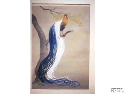 大野麦風: Long Tail Cock - Japanese Art Open Database