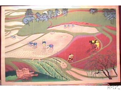 Bakufu Ohno: Planting rice - Japanese Art Open Database