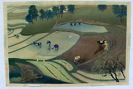 Bakufu Ohno: Planting rice - Japanese Art Open Database