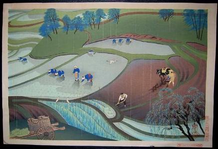 大野麦風: Planting rice - Japanese Art Open Database