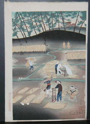 Bakufu Ohno: Rice Reaping - Japanese Art Open Database