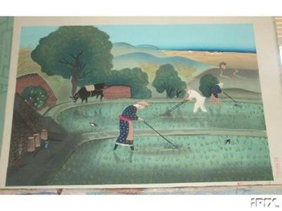Bakufu Ohno: Rice Weeding- Variant 1 - Japanese Art Open Database