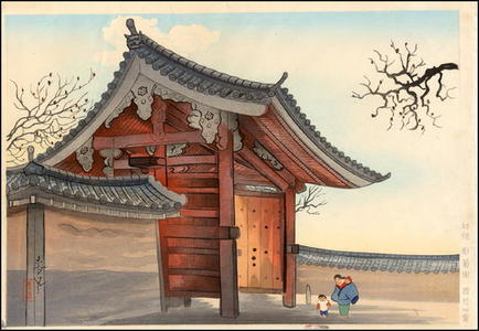 大野麦風: Ebisu Jinja Gate — 戎神社門 - Japanese Art Open Database