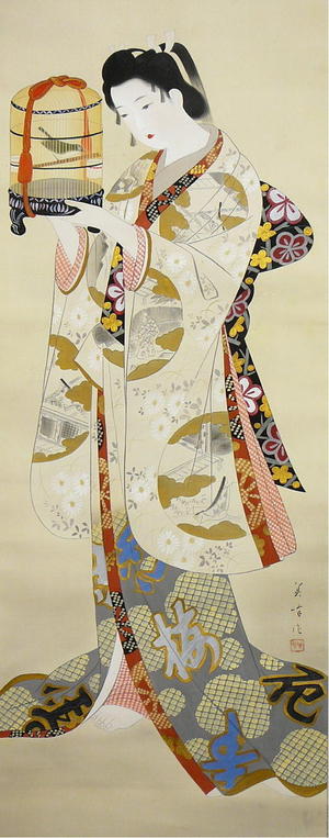 Biho: First warbling heard in the New Year — 初音 - Japanese Art Open Database