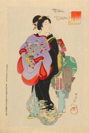 豊原周延: Miya mairi (Visiting a shrine) - Japanese Art Open Database