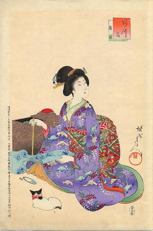 豊原周延: Saiho (sewing) - Japanese Art Open Database