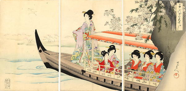 豊原周延: Boating — 舟遊び - Japanese Art Open Database